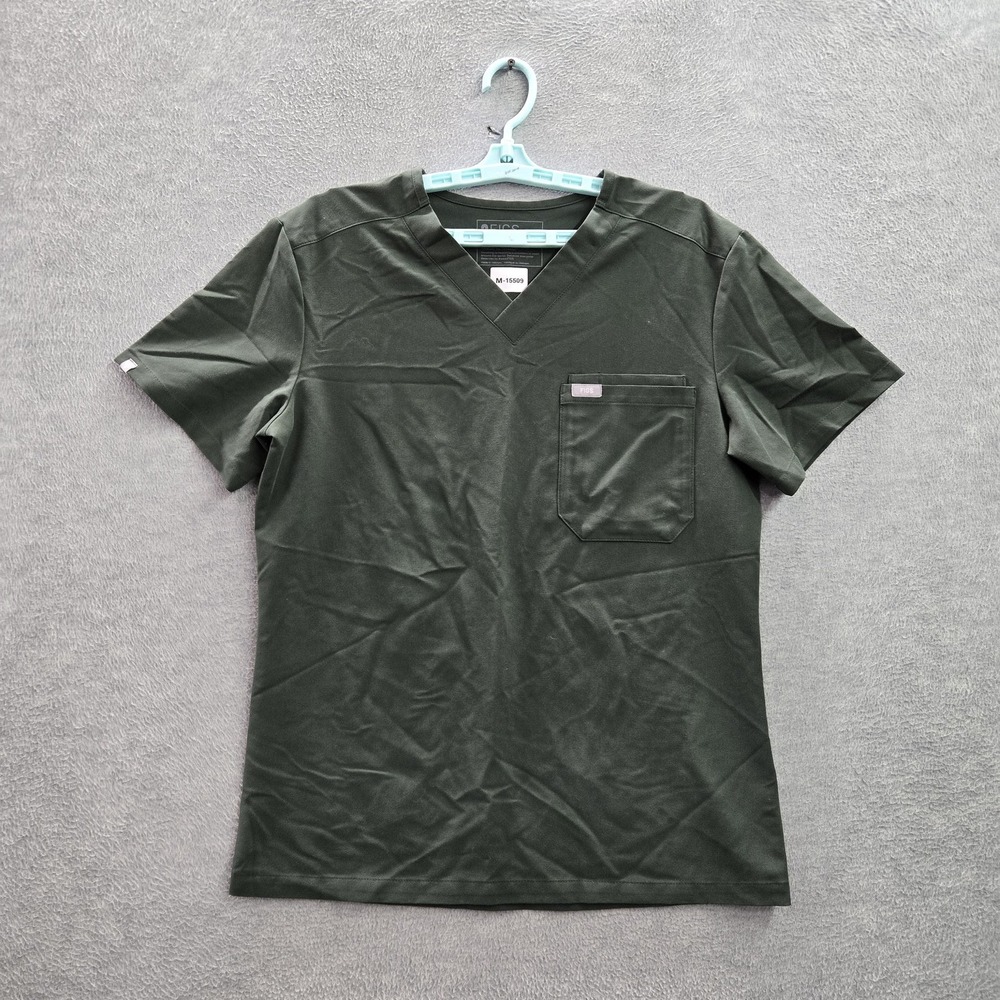 FIGS Women Scrub Top S Green PO#2209 Short Sleeve